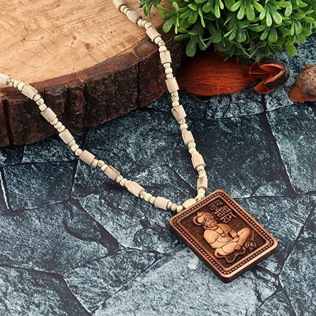 Govt Certified Bageshwar Dham Sitaram Hanumanji Tulsi Necklace