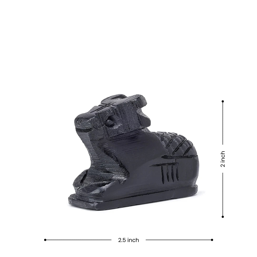 Nandi Statue made from Ebony Wood, Crafted in India.