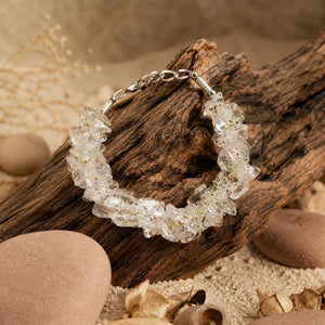 Natural Sphatik Clear Quartz Chips Bracelet