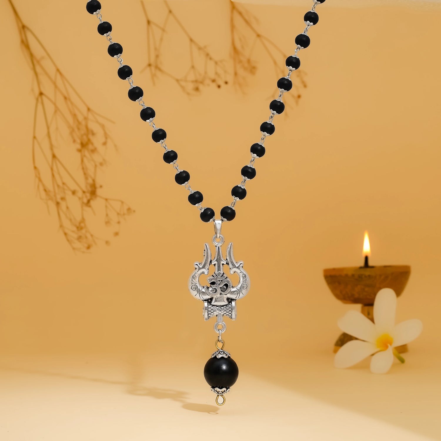 OM Shiva Trishool Karungali Mala