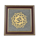 Om Symbol Raw Pyrite Frame | Meditation Mandala for Peace & Cosmic Energy