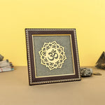 Om Symbol Raw Pyrite Frame | Meditative Mandala for Peace & Cosmic Energy