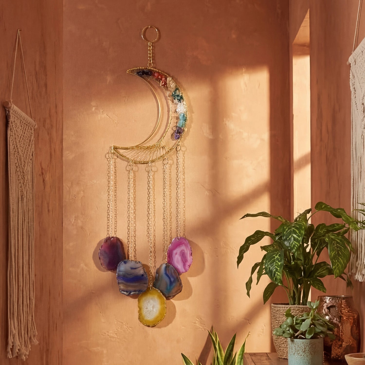 Moon 7 Chakra Agate Dream Catcher