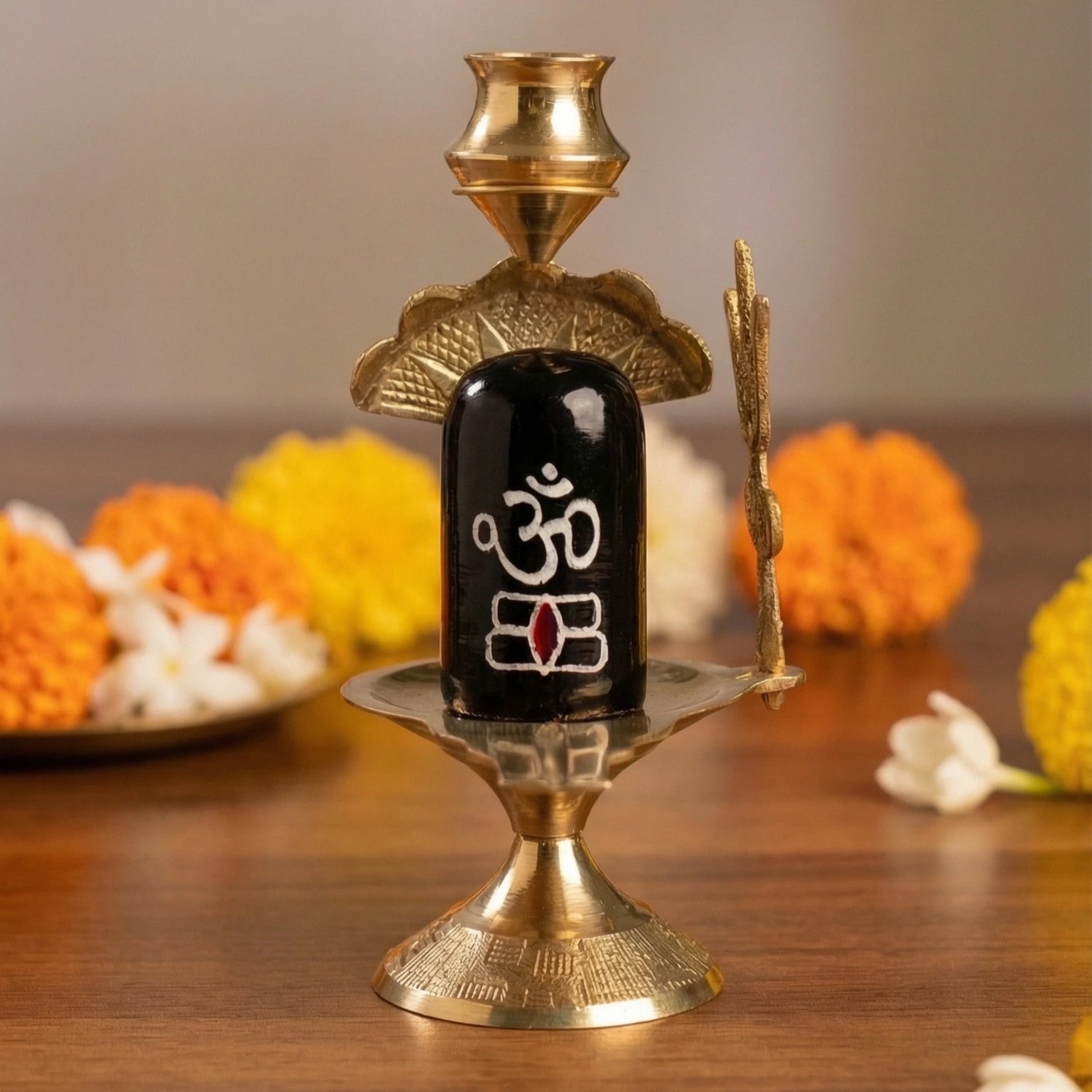 Brass Shivling with Jal drop