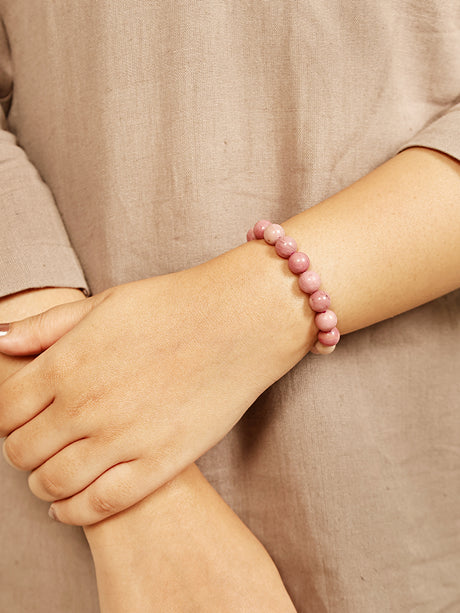 Rhodochrosite Stone Bracelet Lifestyle