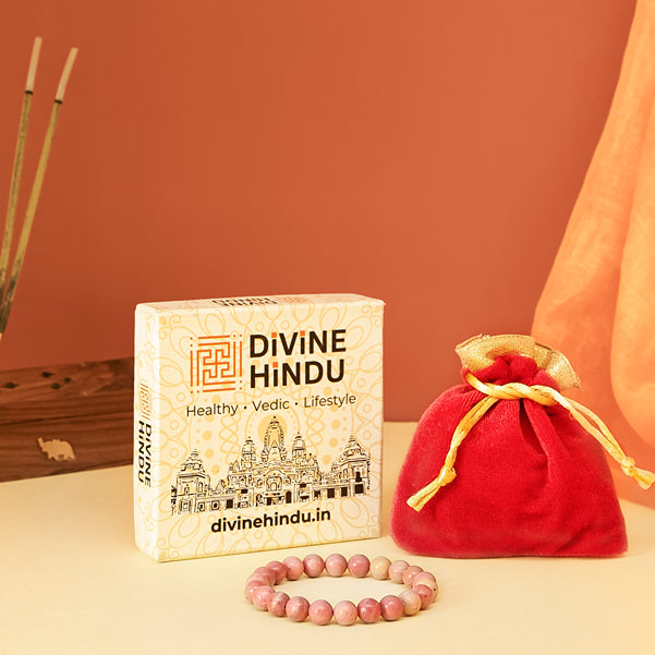 Rhodochrosite Stone Bracelet by Divine Hindu