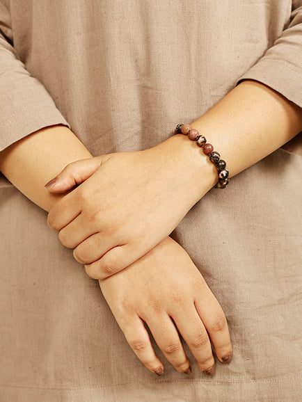 Rhodonite Stone Bracelet Lifestyle