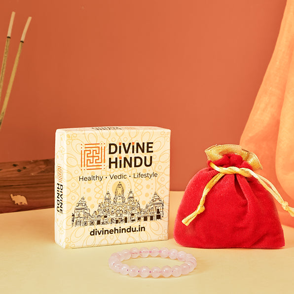Rose Quartz Stone Bracelet by Divine Hindu