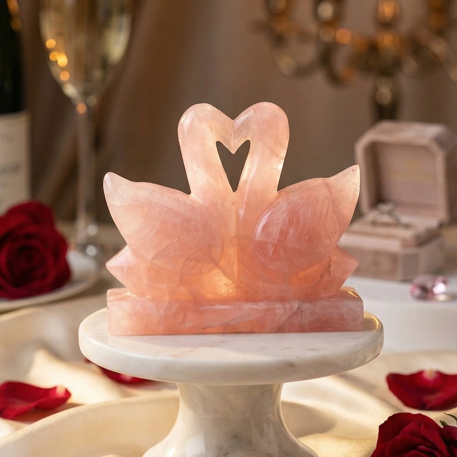 Rose Quartz Swan