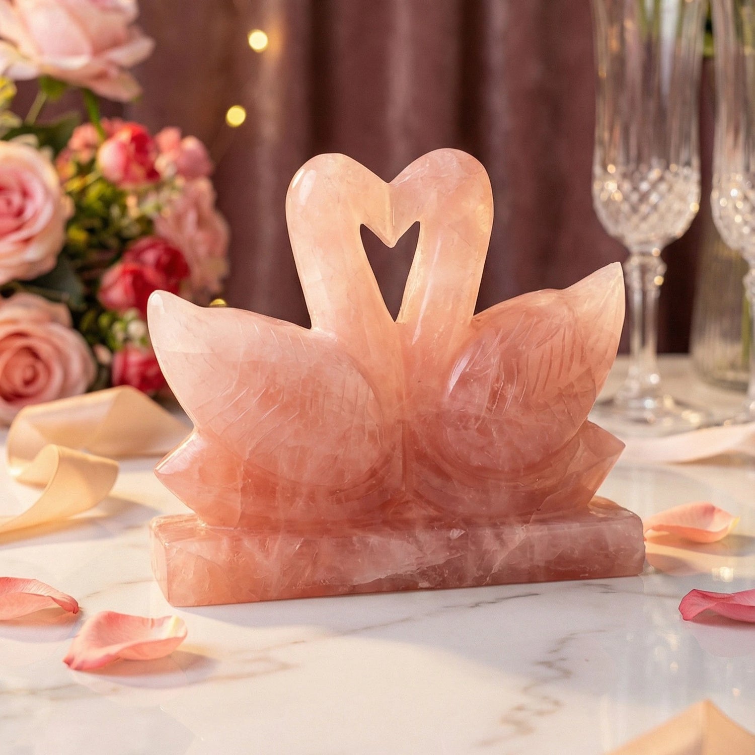 Rose Quartz Swan
