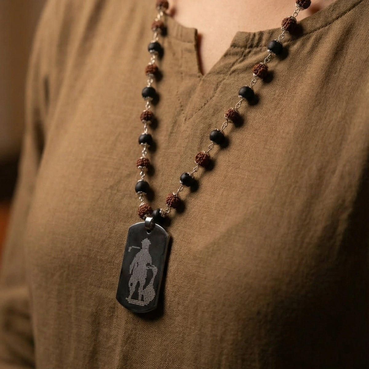 Rudraksha Karungali with hanuman Pendant