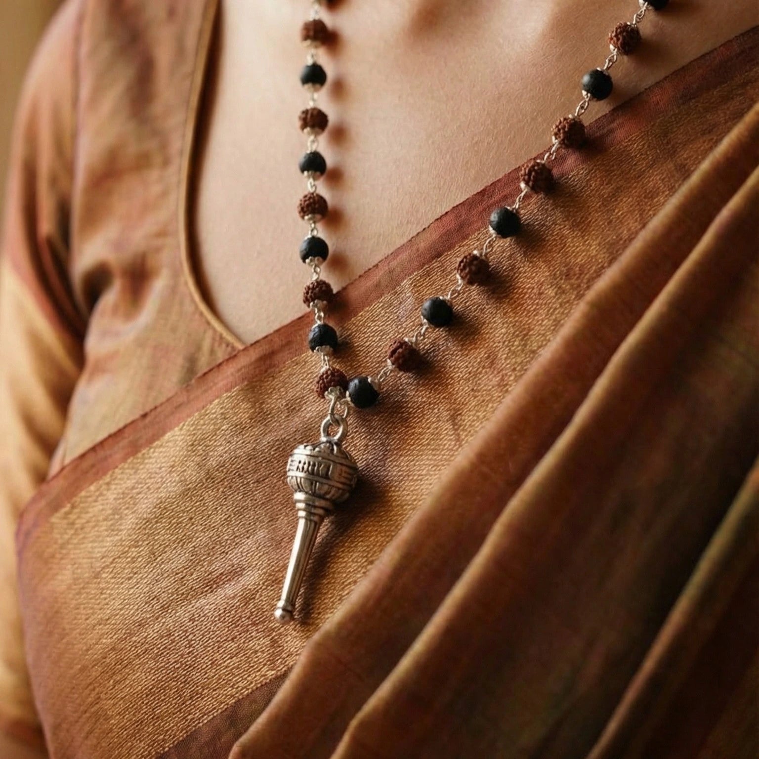 Rudraksha Karungali  Malai with hanuman gadha