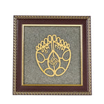 Shubh Labh Raw Pyrite Frame | Swastika Symbol for Prosperity