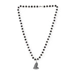 Silver Capped Karungali Malai with Lord Murugan Pendant