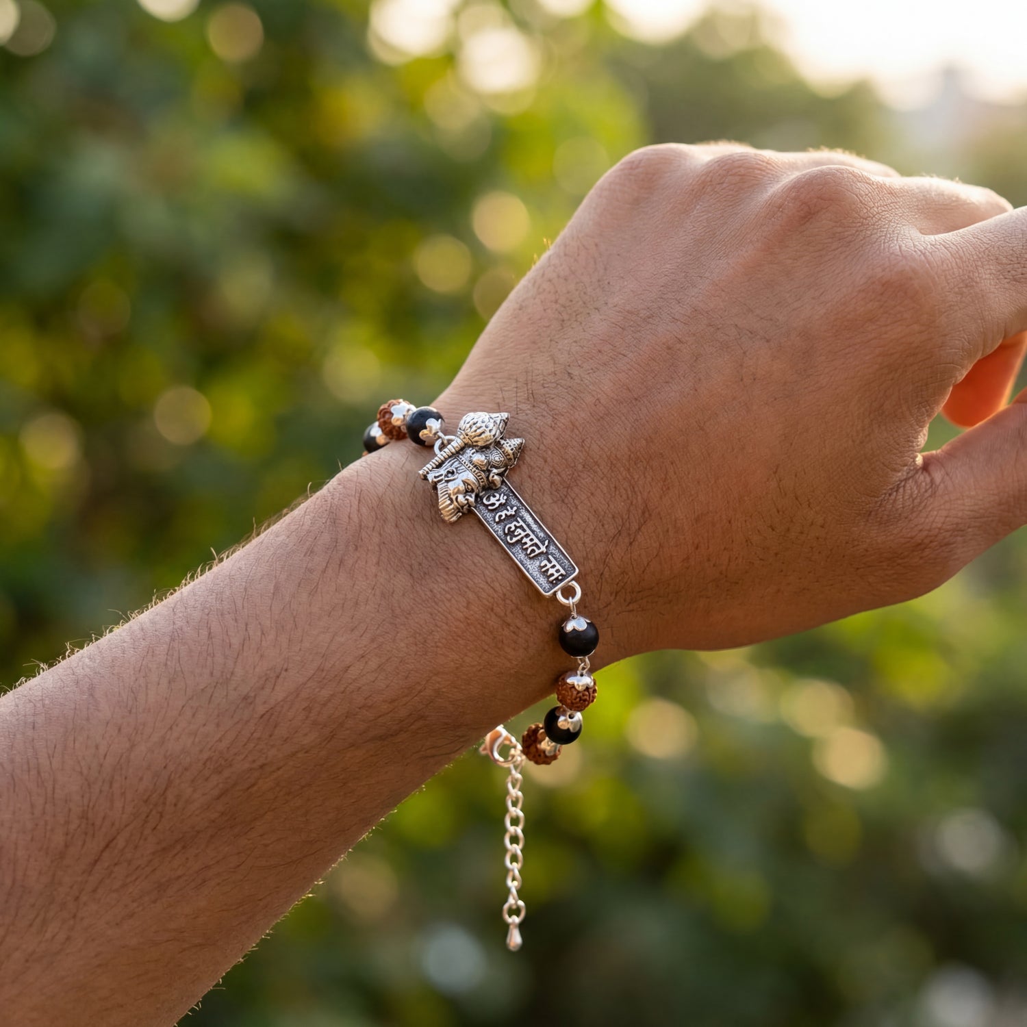 Rudraksha Karungali Hanuman Mantra Bracelet