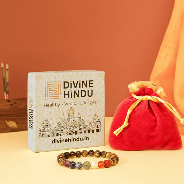 Tiger Eye Chakra Bracelet by Divine Hindu
