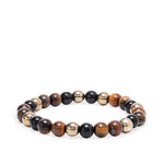 Tiger's Eye, Pyrite & Black Obsidian Triple Protection Wealth Bracelet