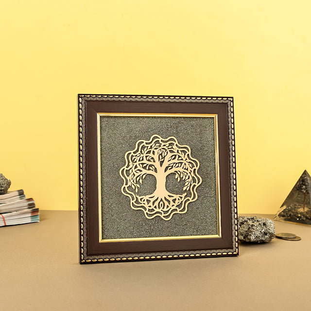 Tree of Life Raw Pyrite Frame | Symbol for Growth & Connection