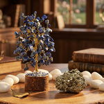 Lapis Lazuli Crystal Tree and Pyrite Stone Combo for Wisdom and Success