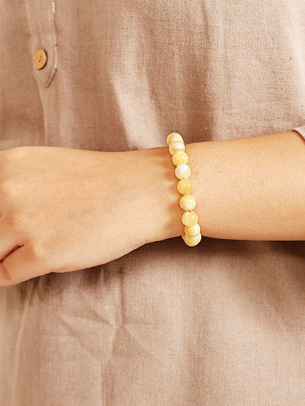 Yellow Calcite Stone Bracelet Lifestyle
