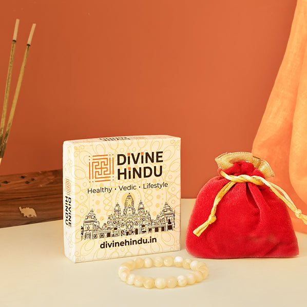 Yellow Calcite Stone Bracelet by Divine Hindu