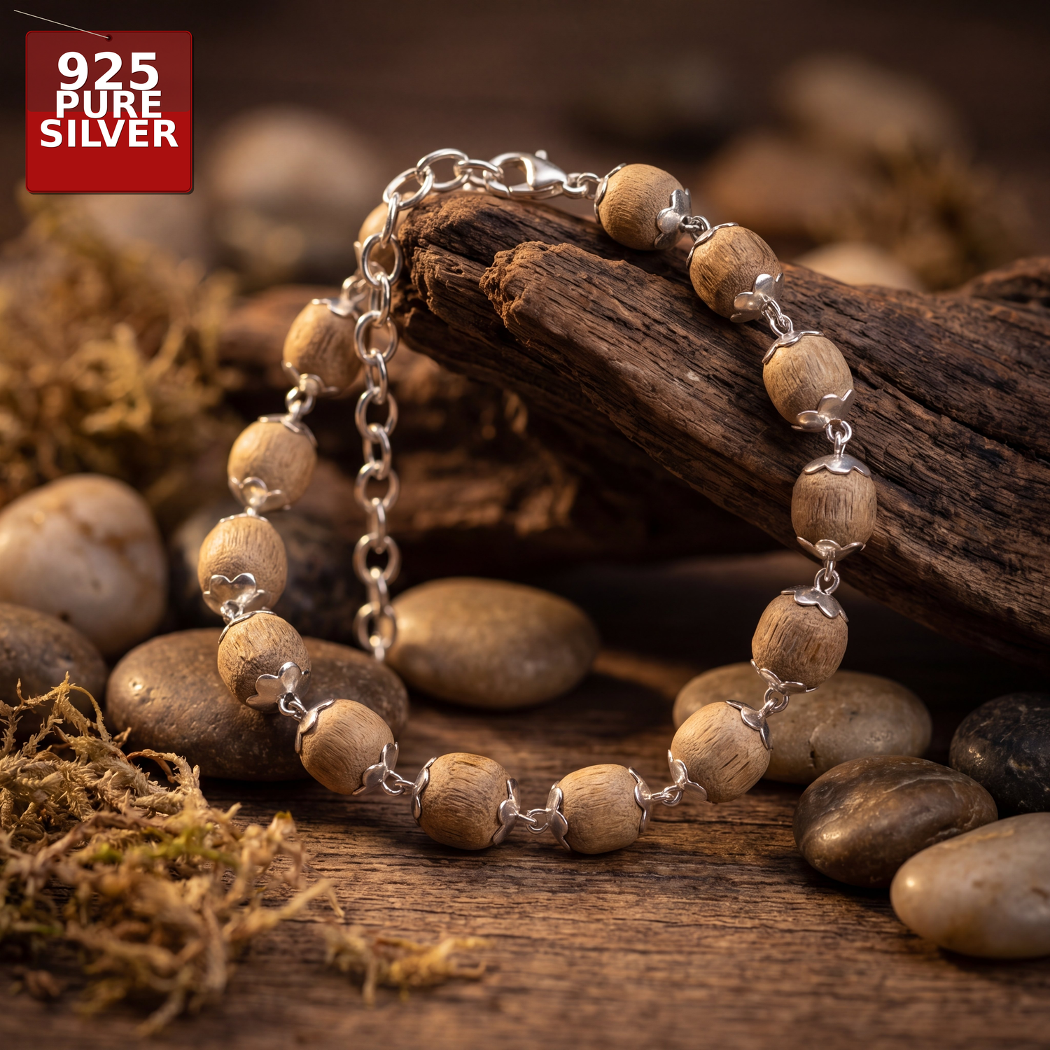 Hallmarked S925 Pure Silver Tulsi Bracelet