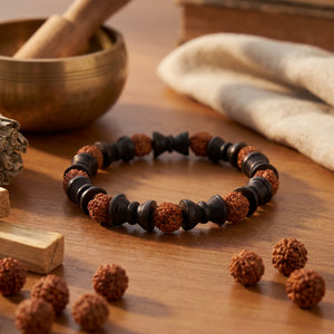 Har Har Mahadev Rudraksha Damru Bracelet Shiva's Blessing