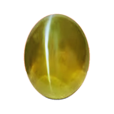 Natural loose Cat’s Eye gemstone on a white background