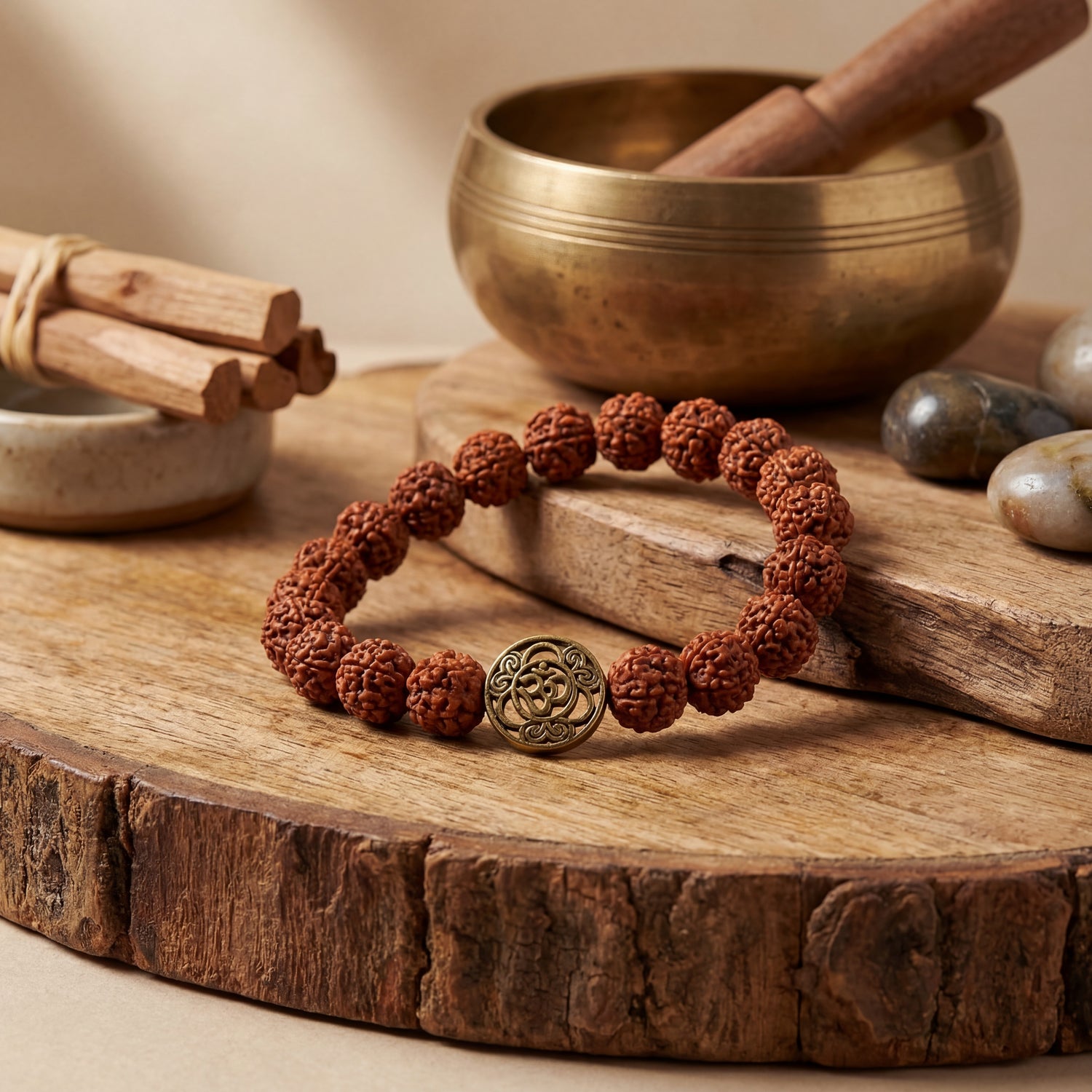 OM Rudraksha Bracelet Cosmic Energy Wristband