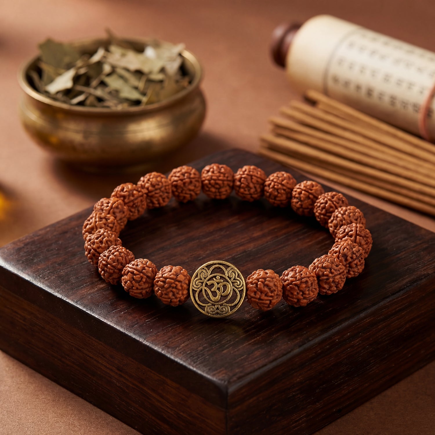 OM Rudraksha Bracelet Cosmic Energy Wristband