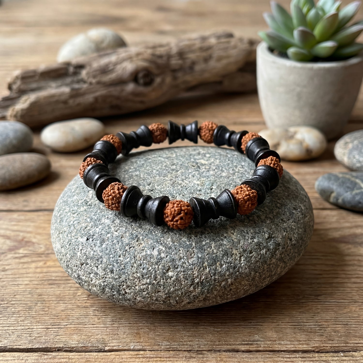 Har Har Mahadev Rudraksha Damru Bracelet Shiva's Blessing