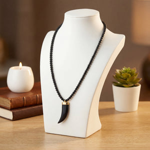 Karungali Dant Mala 4MM | Ebony Wood & Sacred Tooth Bead