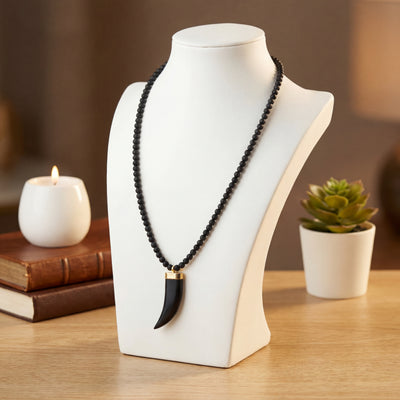 Karungali Dant Mala 4MM | Ebony Wood & Sacred Tooth Bead