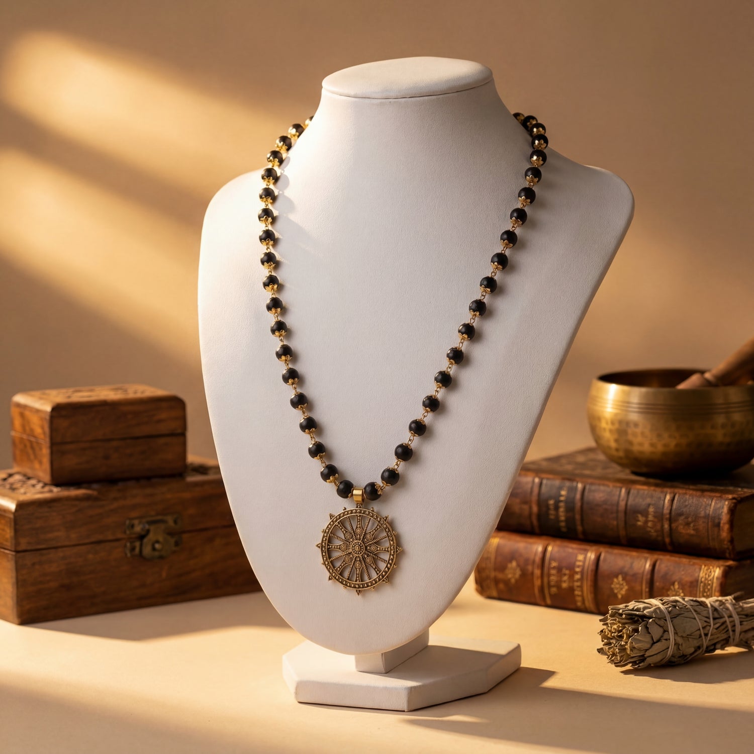 Karungali mala in with Konark Chakra