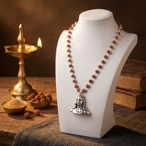 Rudraksha Silver cap with Adiyogi Pendant