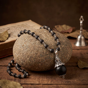 Karungali Mala with Karungali Bead and Adiyogi Pendant