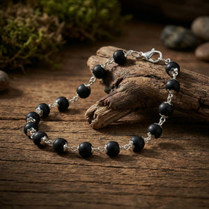 Karungali Silver Cap Bracelet for Men