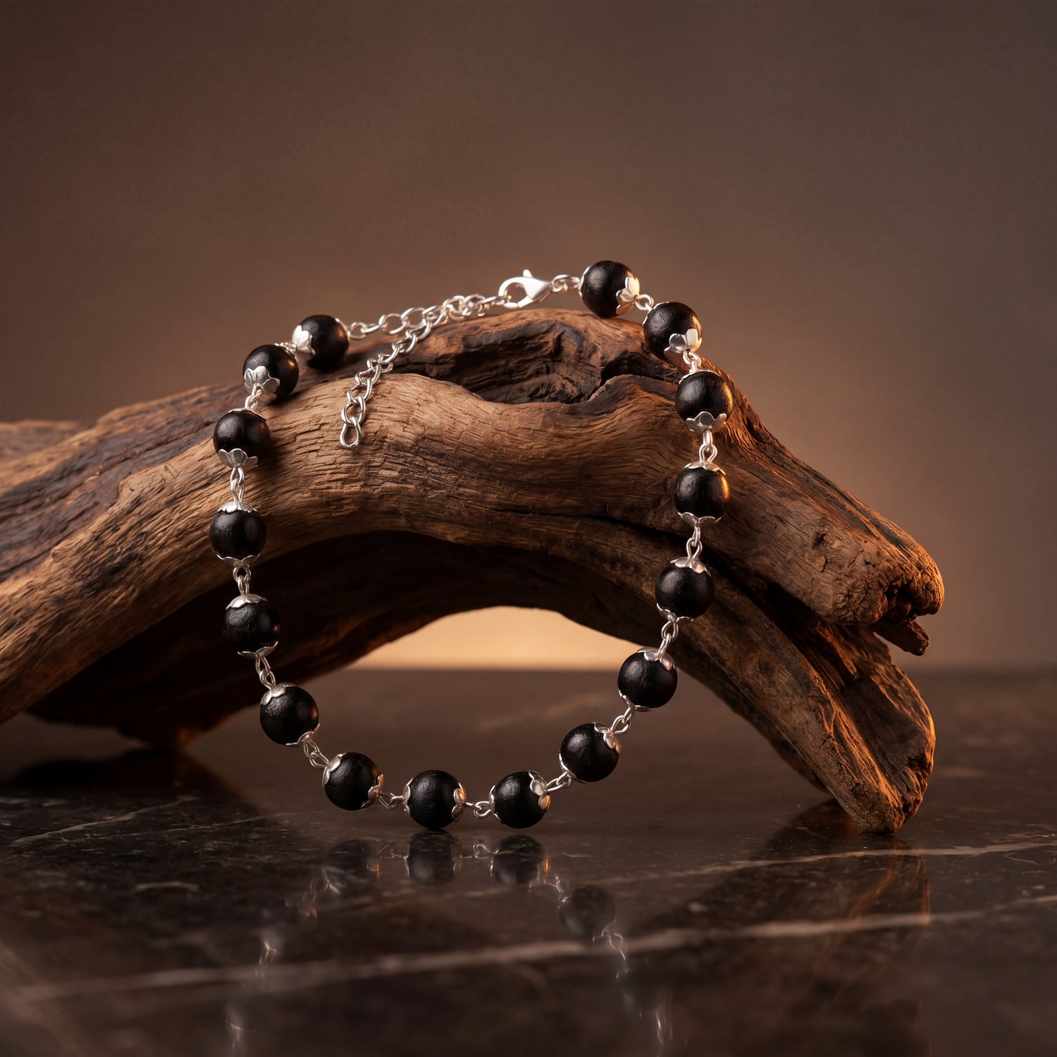 Hallmarked S925 Pure Silver Karungali Bracelet