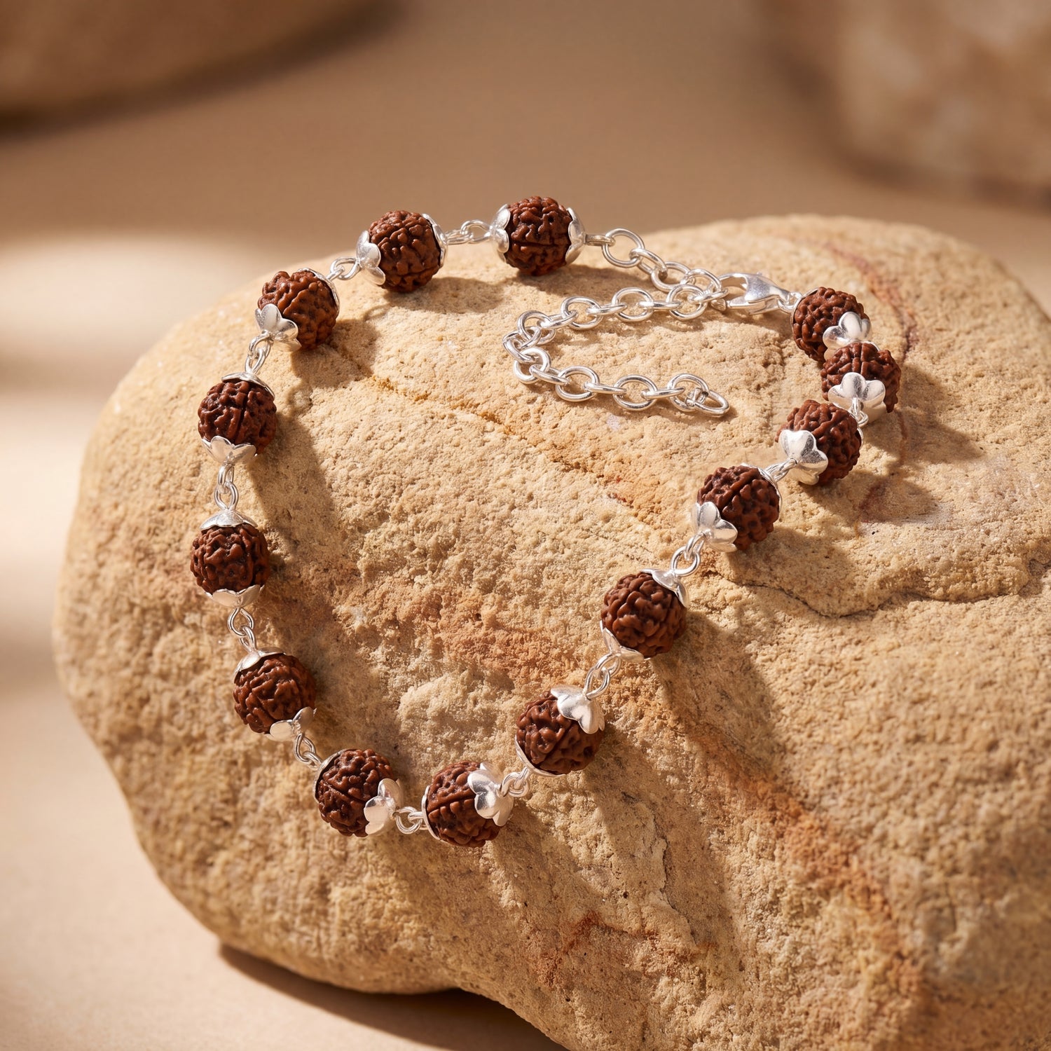 Hallmarked S925 Pure Silver Rudraksha Bracelet