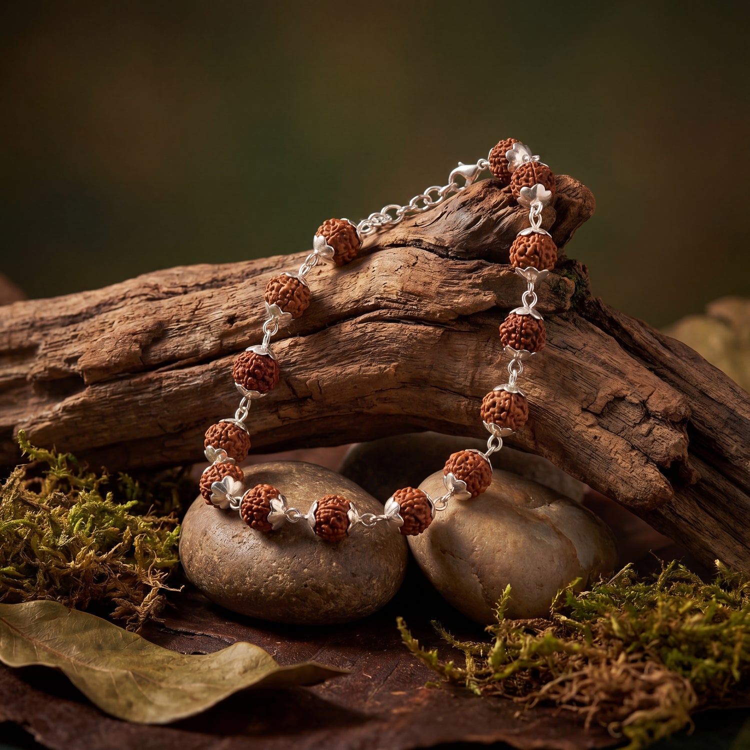 Hallmarked S925 Pure Silver Rudraksha Bracelet