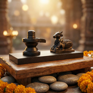 Karungali Shivling with Nandi Divine Set