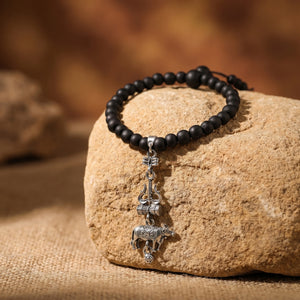 Karungali Malai Bracelet with Shiv Nandi Trishul