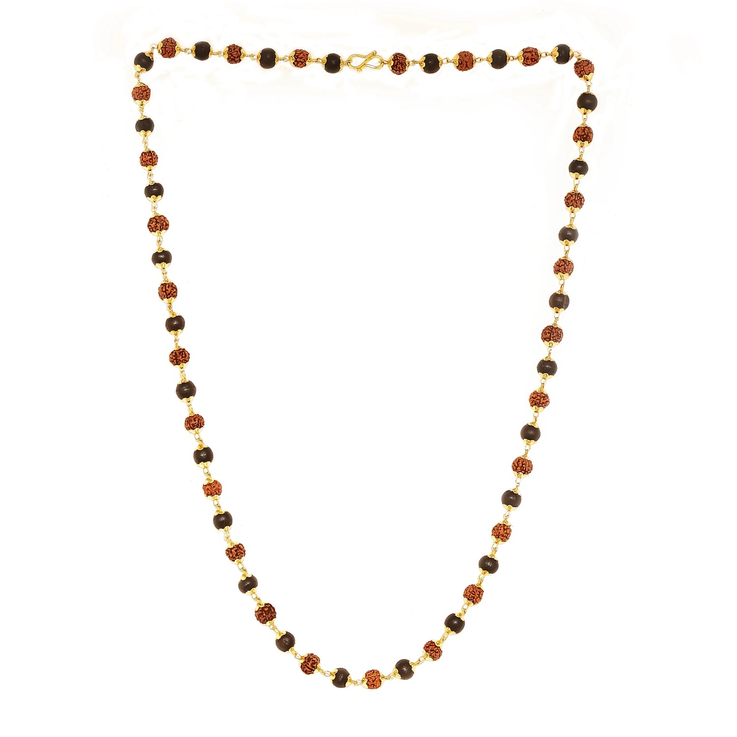 Divine Rudraksha & Karungali Malai with Gold Plated Caps | Govt. Certified