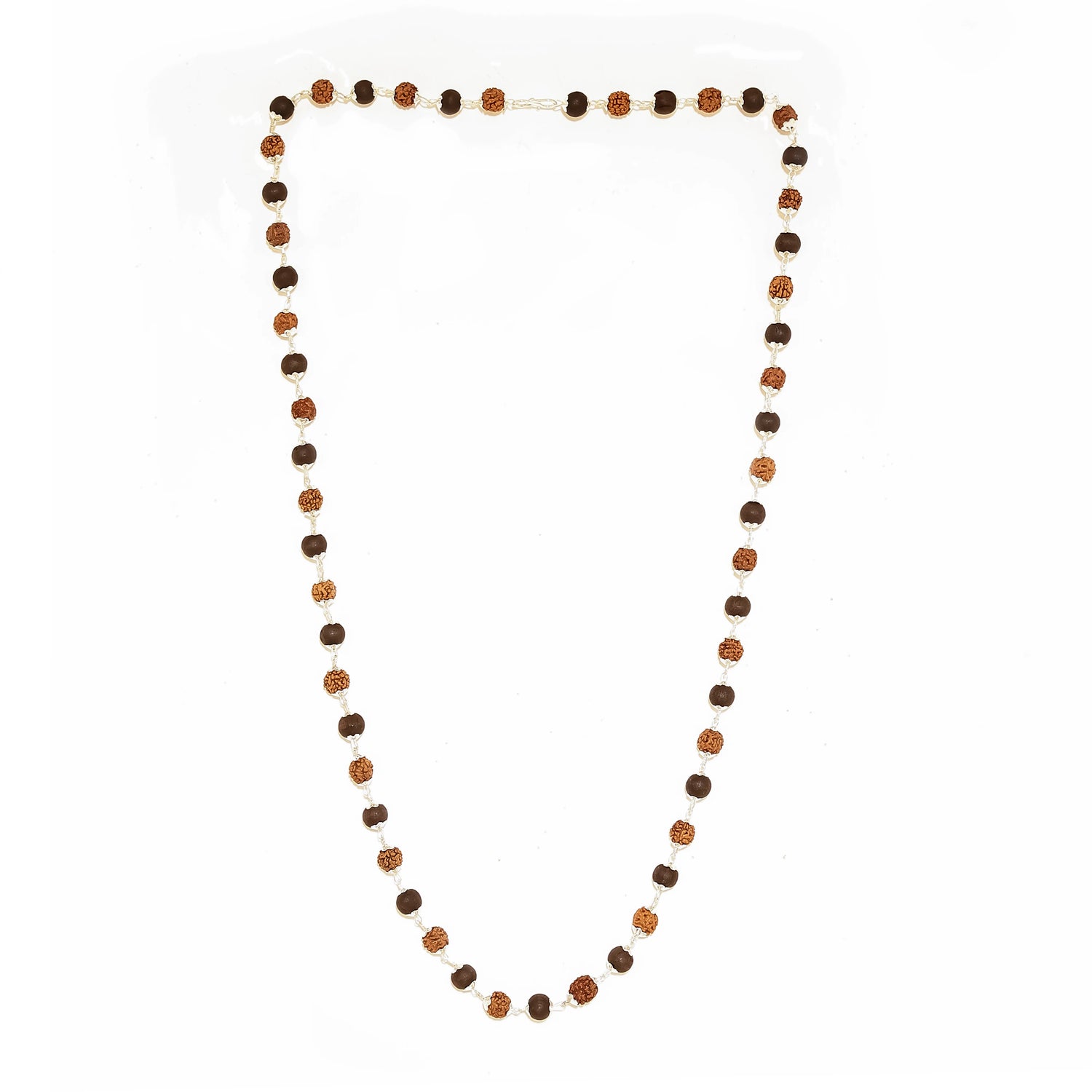 Divine Rudraksha & Karungali Malai with Silver Plated Caps | Govt. Certified