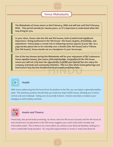 Lifeline Report sample page