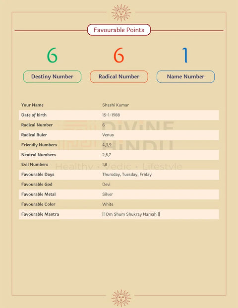 Lifeline Report sample page