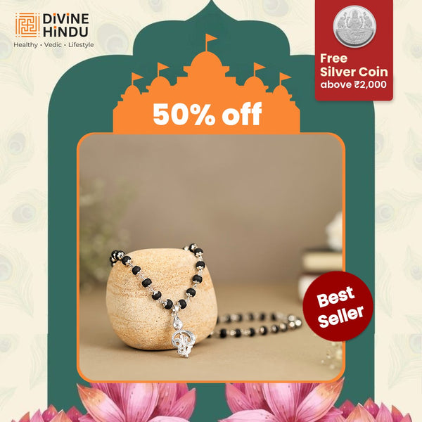 Lord Murugan Vel Pendant | Silver Cap Karungali Mala