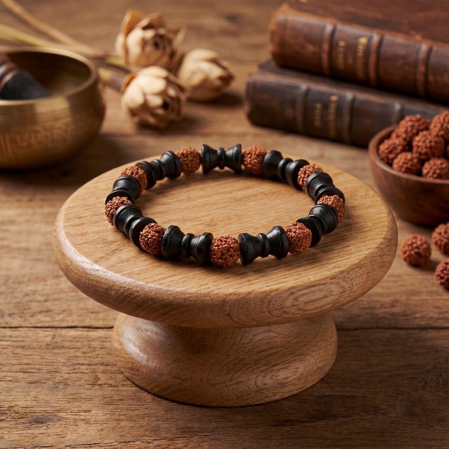 Har Har Mahadev Rudraksha Damru Bracelet Shiva's Blessing