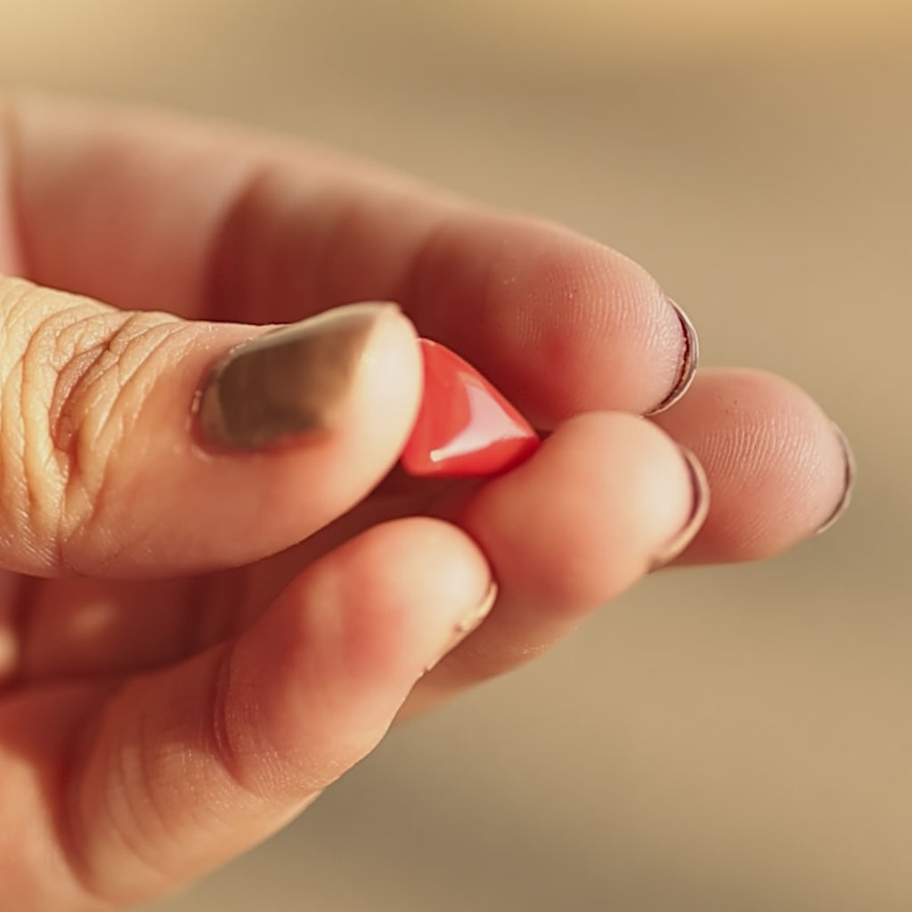 Natural Coral Gemstone (Moonga) Video