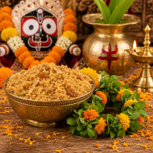 Churma Bhog with Tulsi & Flower Garland